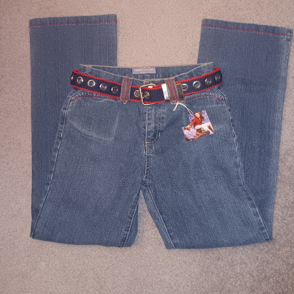 Canyon River Blues Straight Leg Jeans with Red Stitching